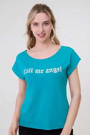 Футболка женская из вискозы Лирика / Изумруд Call me angel